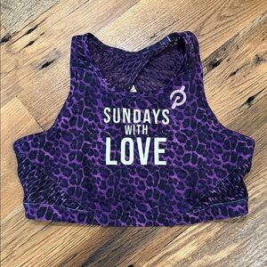 Purple Leopard Print Sports Bra Peloton